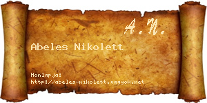 Abeles Nikolett névjegykártya